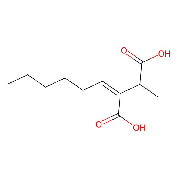 2D Structure of (2E)-2-hexylidene-3-methylbutanedioic acid