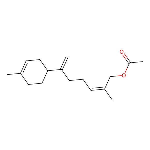 2D Structure of [(2E)-2-methyl-6-[(1R)-4-methylcyclohex-3-en-1-yl]hepta-2,6-dienyl] acetate