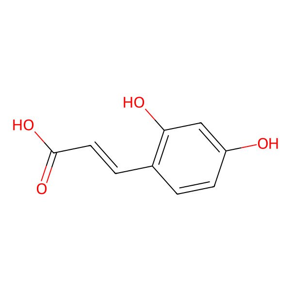 2D Structure of (2E)-3-(2,4-Dihydroxyphenyl)acrylic acid 2D Structure of (2E)-3-(2,4-Dihydroxyphenyl)acrylic acid