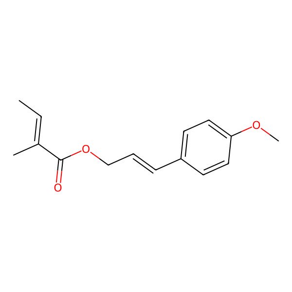 2D Structure of (2E)-3-(4-methoxyphenyl)prop-2-en-1-yl (2Z)-2-methylbut-2-enoate