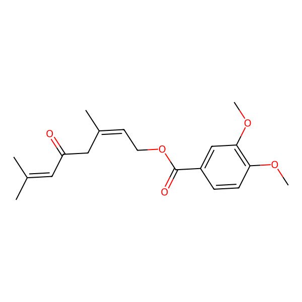 2D Structure of [(2E)-3,7-dimethyl-5-oxoocta-2,6-dienyl] 3,4-dimethoxybenzoate