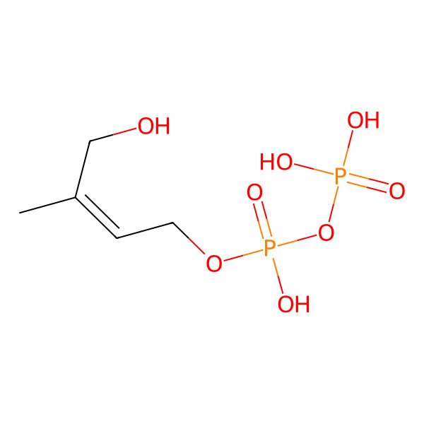 2D Structure of (2E)-4-hydroxy-3-methylbut-2-en-1-yl trihydrogen diphosphate