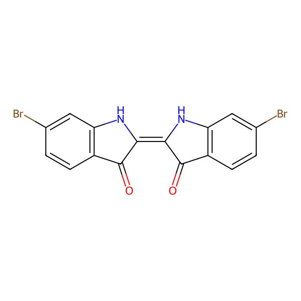 2D Structure of (2E)-6-bromo-2-(6-bromo-3-oxo-1H-indol-2-ylidene)-1H-indol-3-one