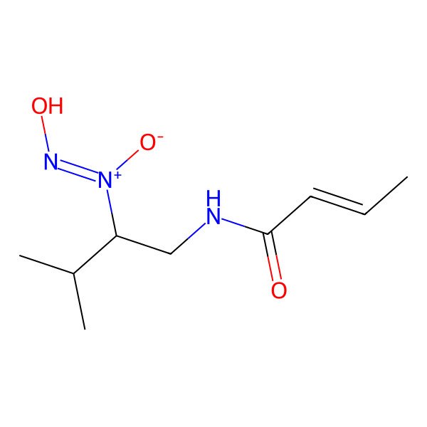2D Structure of (2E)-N-[(2S)-2-[hydroxy(nitroso)amino]-3-methylbutyl]but-2-enamide