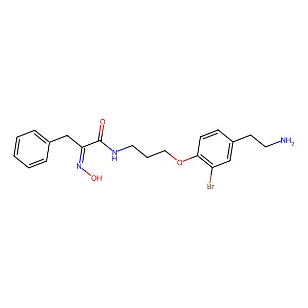 2D Structure of (2E)-N-[3-[4-(2-aminoethyl)-2-bromophenoxy]propyl]-2-hydroxyimino-3-phenylpropanamide