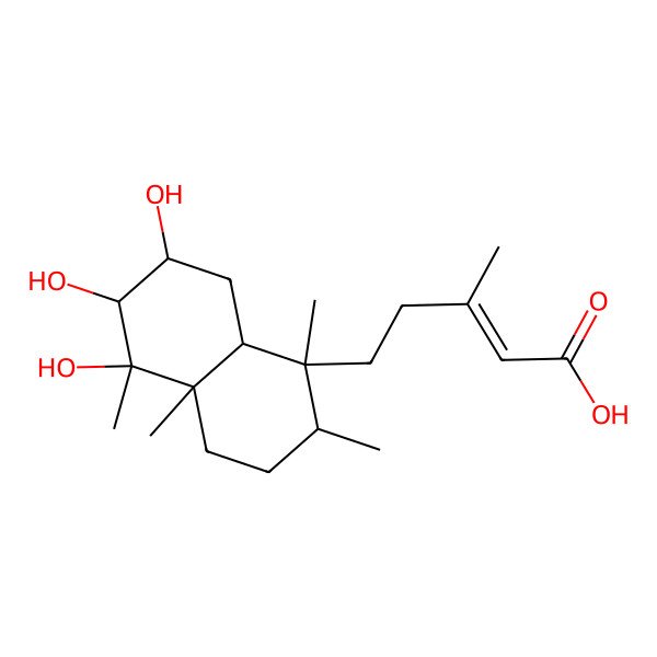 2D Structure of 3-methyl-5-(5,6,7-trihydroxy-1,2,4a,5-tetramethyl-3,4,6,7,8,8a-hexahydro-2H-naphthalen-1-yl)pent-2-enoic acid