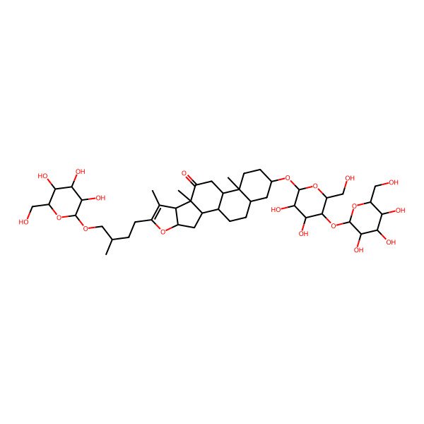 2D Structure of 16-[3,4-Dihydroxy-6-(hydroxymethyl)-5-[3,4,5-trihydroxy-6-(hydroxymethyl)oxan-2-yl]oxyoxan-2-yl]oxy-7,9,13-trimethyl-6-[3-methyl-4-[3,4,5-trihydroxy-6-(hydroxymethyl)oxan-2-yl]oxybutyl]-5-oxapentacyclo[10.8.0.02,9.04,8.013,18]icos-6-en-10-one