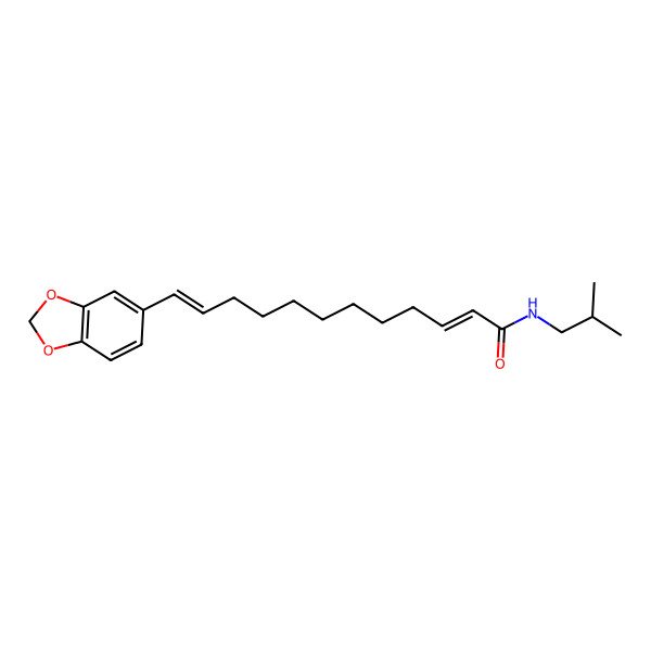 2D Structure of (2E,11E)-12-(1,3-benzodioxol-5-yl)-N-(2-methylpropyl)dodeca-2,11-dienamide