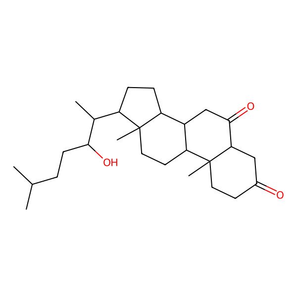 2D Structure of (5S,8S,9S,10R,13S,14S,17R)-17-[(2S,3R)-3-hydroxy-6-methylheptan-2-yl]-10,13-dimethyl-2,4,5,7,8,9,11,12,14,15,16,17-dodecahydro-1H-cyclopenta[a]phenanthrene-3,6-dione