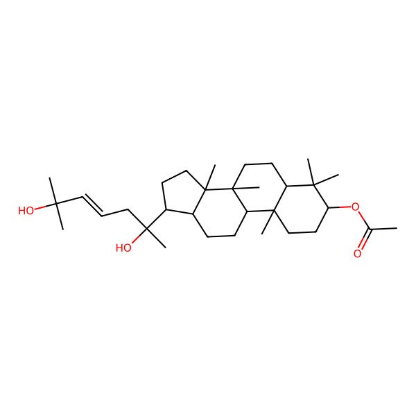 2D Structure of [17-(2,6-dihydroxy-6-methylhept-4-en-2-yl)-4,4,8,10,14-pentamethyl-2,3,5,6,7,9,11,12,13,15,16,17-dodecahydro-1H-cyclopenta[a]phenanthren-3-yl] acetate