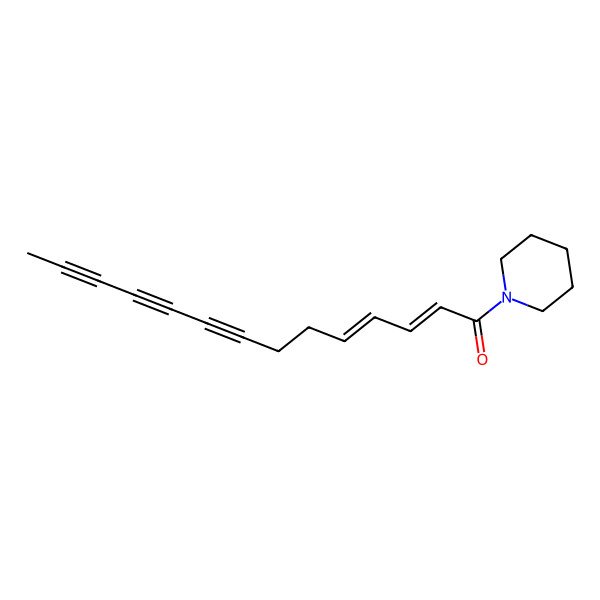 2D Structure of (2E,4E)-1-piperidin-1-yltetradeca-2,4-dien-8,10,12-triyn-1-one