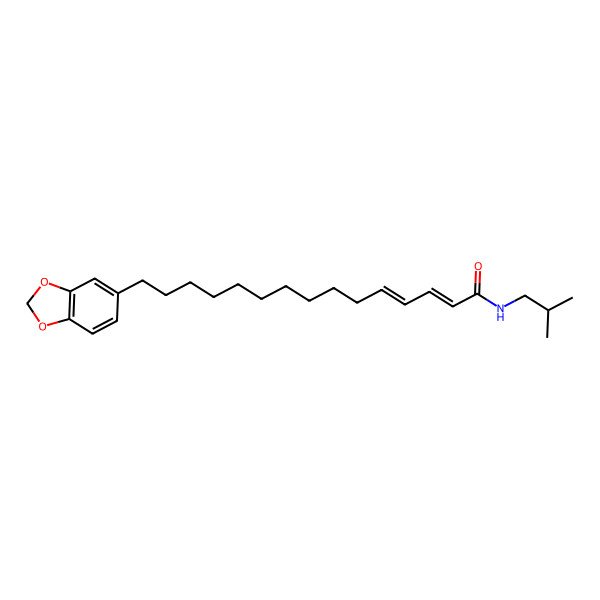 2D Structure of (2E,4E)-15-(1,3-benzodioxol-5-yl)-N-(2-methylpropyl)pentadeca-2,4-dienamide