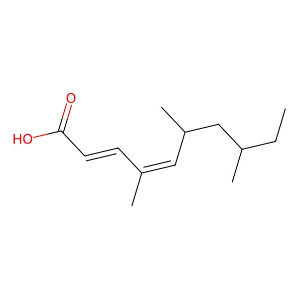 2D Structure of (2E,4E)-4,6,8-trimethyldeca-2,4-dienoic acid