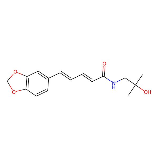 2D Structure of (2E,4E)-5-(1,3-benzodioxol-5-yl)-N-(2-hydroxy-2-methylpropyl)penta-2,4-dienamide