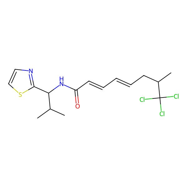 2D Structure of (2E,4E)-8,8,8-trichloro-7-methyl-N-[2-methyl-1-(1,3-thiazol-2-yl)propyl]octa-2,4-dienamide