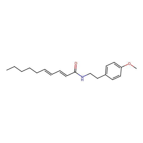 2D Structure of (2E,4E)-N-[2-(4-methoxyphenyl)ethyl]deca-2,4-dienamide