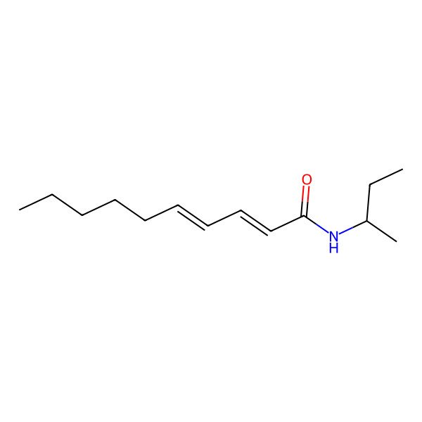 2D Structure of (2E,4E)-N-[(2R)-butan-2-yl]deca-2,4-dienamide