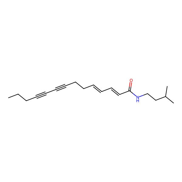 2D Structure of (2E,4E)-N-(3-methylbutyl)tetradeca-2,4-dien-8,10-diynamide
