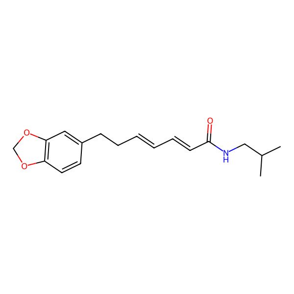 2D Structure of (2E,4E)-N-isobutyl-7-(3,4-methylenedioxyphenyl)-hepta-2,4-dienamide
