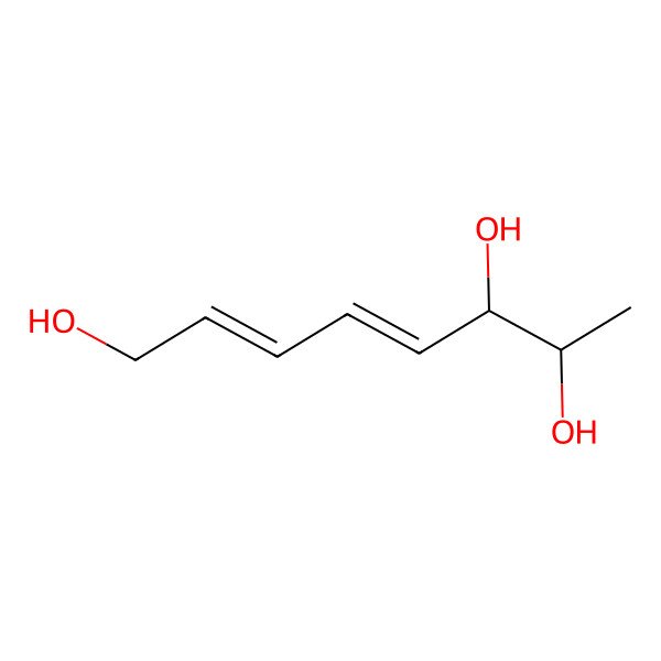 2D Structure of (2E,4E)-octa-2,4-diene-1,6,7-triol
