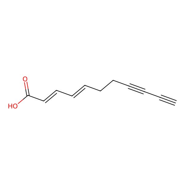 2D Structure of (2E,4E)-undeca-2,4-dien-8,10-diynoic acid