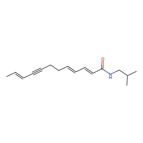 2D Structure of (2E,4E,10Z)-N-(2-methylpropyl)dodeca-2,4,10-trien-8-ynamide