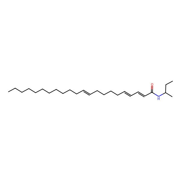 2D Structure of (2E,4E,10Z)-N-[(2S)-butan-2-yl]docosa-2,4,10-trienamide