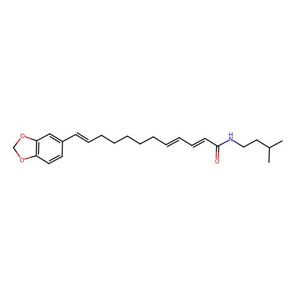 2D Structure of (2e,4e,11e)-12-(benzo[1,3]dioxol-5-yl)-N-(3-methylbutyl)dodeca-2,4,11-trien-amide
