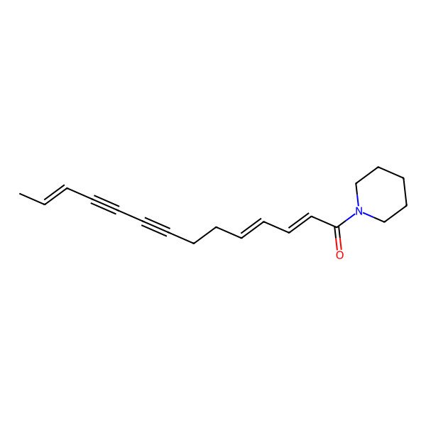 2D Structure of (2E,4E,12E)-1-piperidin-1-yltetradeca-2,4,12-trien-8,10-diyn-1-one