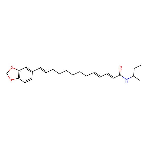 2D Structure of (2E,4E,12E)-13-(1,3-benzodioxol-5-yl)-N-[(2S)-butan-2-yl]trideca-2,4,12-trienamide