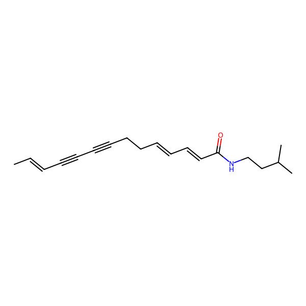 2D Structure of (2E,4E,12Z)-N-(3-methylbutyl)tetradeca-2,4,12-trien-8,10-diynamide