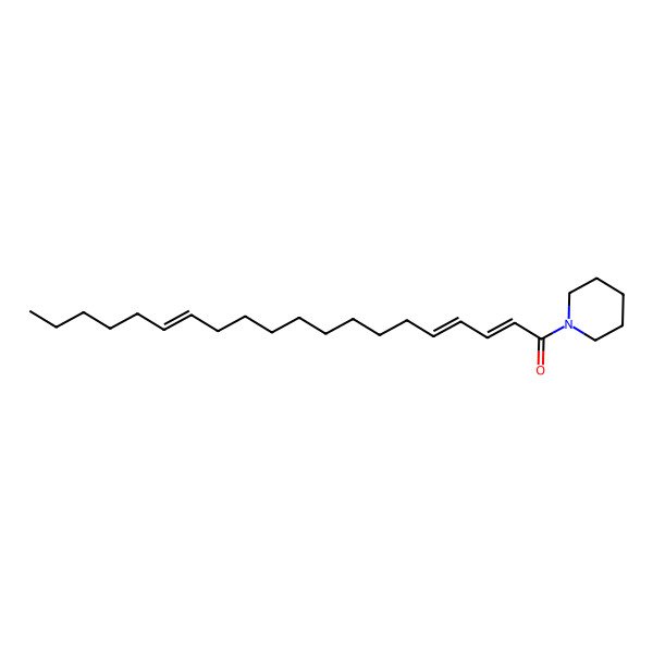 2D Structure of (2E,4E,14Z)-1-piperidin-1-ylicosa-2,4,14-trien-1-one 2D Structure of (2E,4E,14Z)-1-piperidin-1-ylicosa-2,4,14-trien-1-one