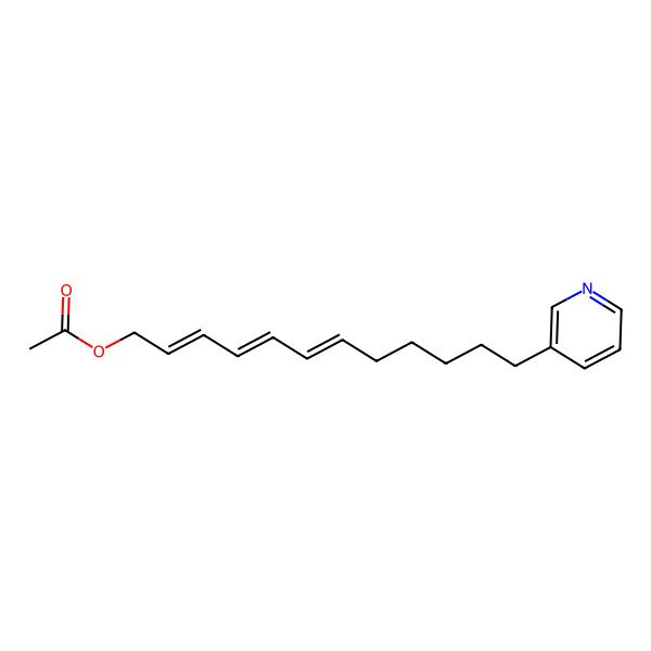 2D Structure of [(2E,4E,6E)-12-pyridin-3-yldodeca-2,4,6-trienyl] acetate