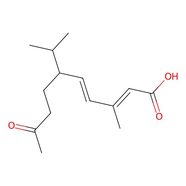 2D Structure of (2E,4E,6S)-3-methyl-9-oxo-6-propan-2-yldeca-2,4-dienoic acid