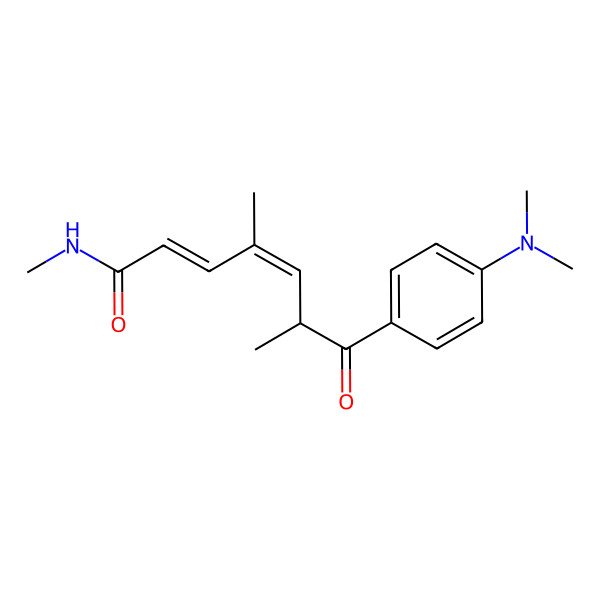 2D Structure of (2E,4E,6S)-7-[4-(dimethylamino)phenyl]-N,4,6-trimethyl-7-oxohepta-2,4-dienamide