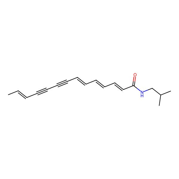 2D Structure of (2E,4E,6Z,12Z)-N-(2-methylpropyl)tetradeca-2,4,6,12-tetraen-8,10-diynamide