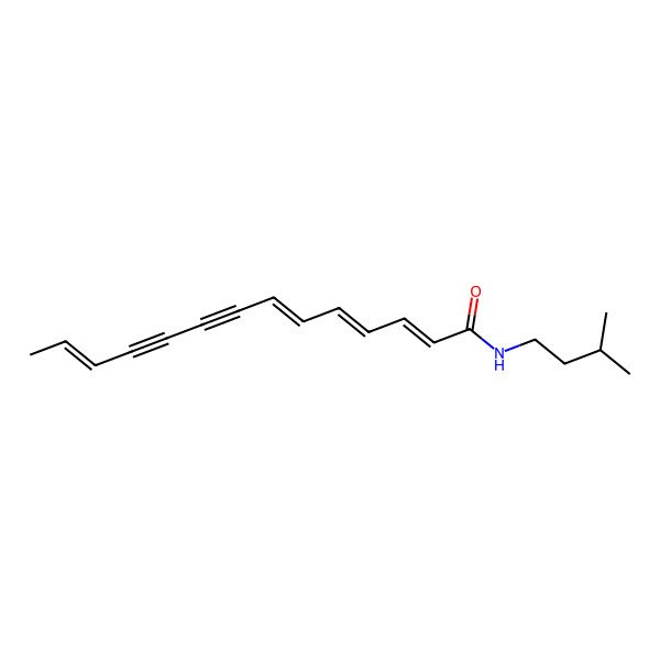 2D Structure of (2E,4E,6Z,12Z)-N-(3-methylbutyl)tetradeca-2,4,6,12-tetraen-8,10-diynamide