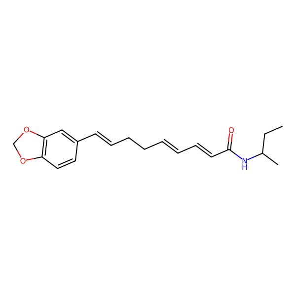 2D Structure of (2E,4E,8E)-9-(1,3-benzodioxol-5-yl)-N-[(2R)-butan-2-yl]nona-2,4,8-trienamide