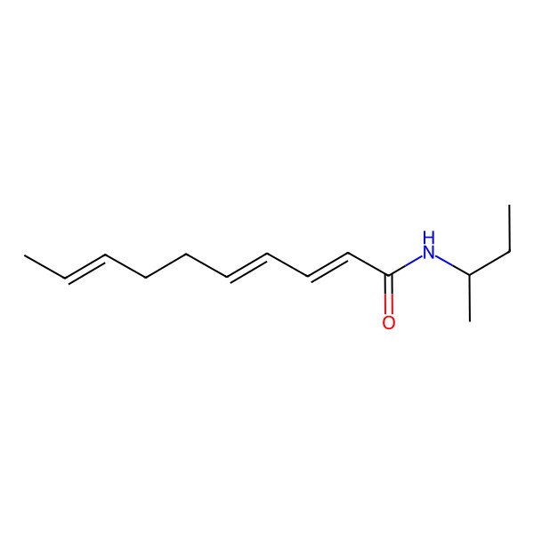 2D Structure of (2E,4E,8E)-N-butan-2-yldeca-2,4,8-trienamide 2D Structure of (2E,4E,8E)-N-butan-2-yldeca-2,4,8-trienamide