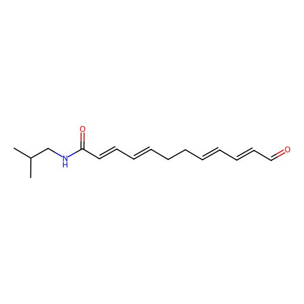 2D Structure of (2E,4E,8E,10E)-N-(2-methylpropyl)-12-oxododeca-2,4,8,10-tetraenamide