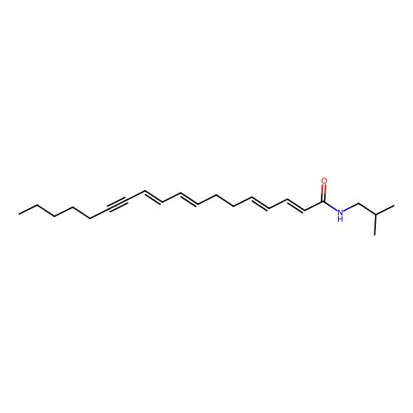 2D Structure of (2E,4E,8E,10E)-N-(2-methylpropyl)octadeca-2,4,8,10-tetraen-12-ynamide