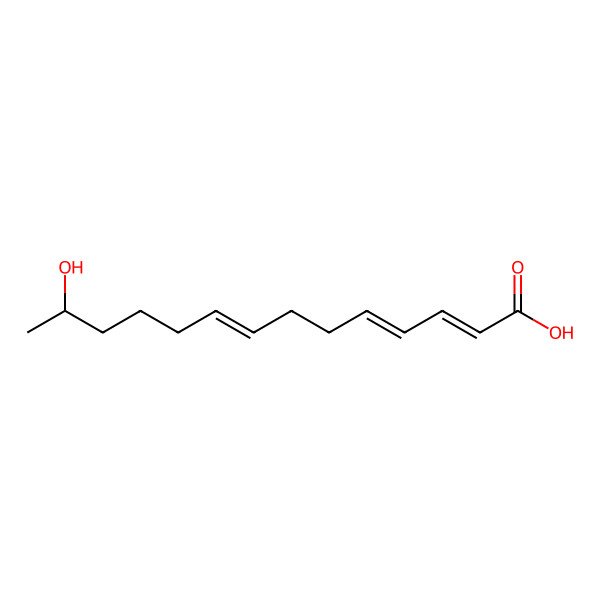 2D Structure of (2E,4E,8E,13S)-13-hydroxytetradeca-2,4,8-trienoic acid