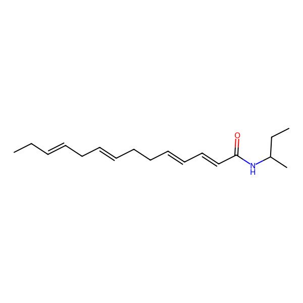 2D Structure of (2E,4E,8Z,11E)-N-[(2S)-butan-2-yl]tetradeca-2,4,8,11-tetraenamide