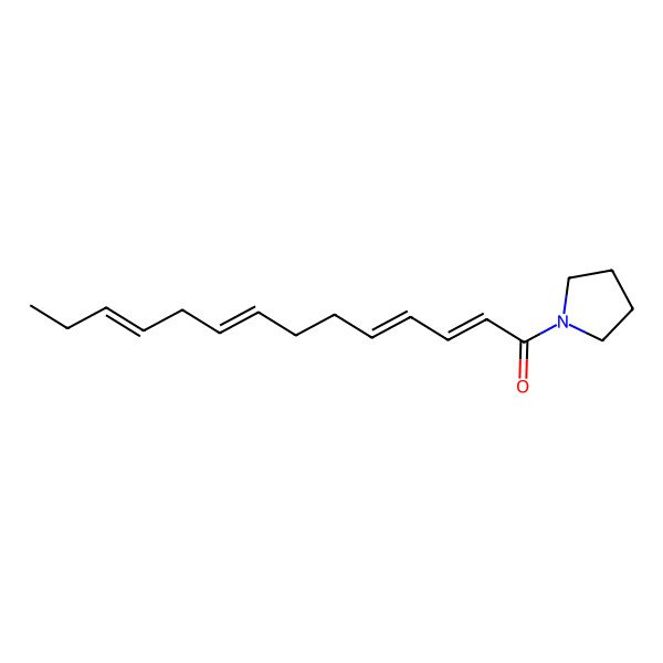 2D Structure of (2E,4E,8Z,11Z)-1-pyrrolidin-1-yltetradeca-2,4,8,11-tetraen-1-one