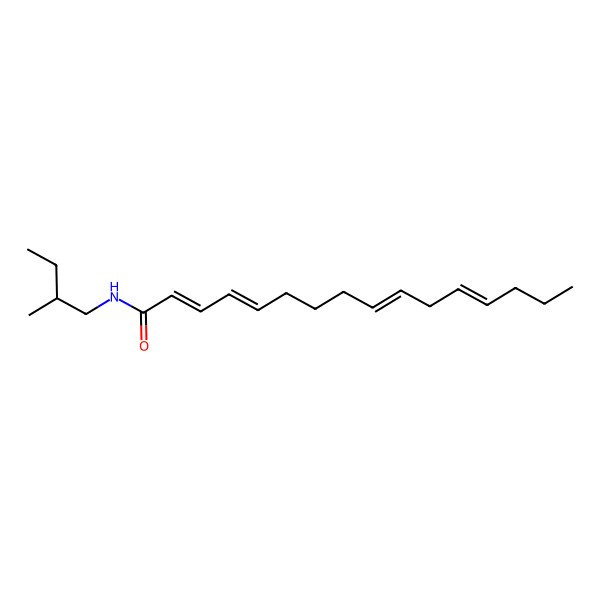 2D Structure of (2E,4E,9E,12E)-N-(2-methylbutyl)hexadeca-2,4,9,12-tetraenamide 2D Structure of (2E,4E,9E,12E)-N-(2-methylbutyl)hexadeca-2,4,9,12-tetraenamide