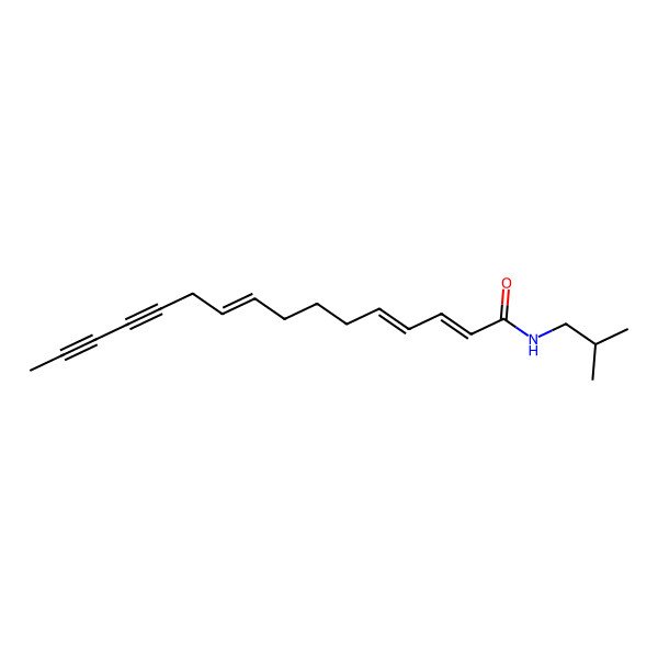 2D Structure of (2E,4E,9Z)-N-(2-methylpropyl)hexadeca-2,4,9-trien-12,14-diynamide 2D Structure of (2E,4E,9Z)-N-(2-methylpropyl)hexadeca-2,4,9-trien-12,14-diynamide