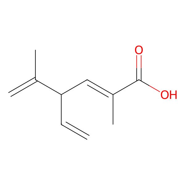 2D Structure of (2E,4R)-4-ethenyl-2,5-dimethylhexa-2,5-dienoic acid