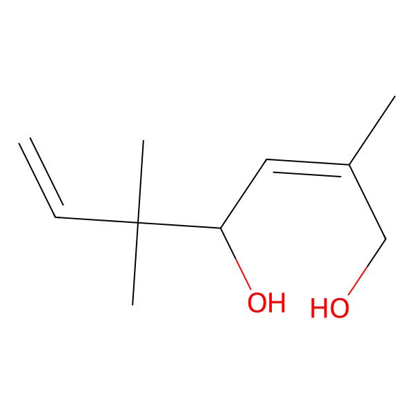 2D Structure of (2E,4S)-2,5,5-trimethylhepta-2,6-diene-1,4-diol