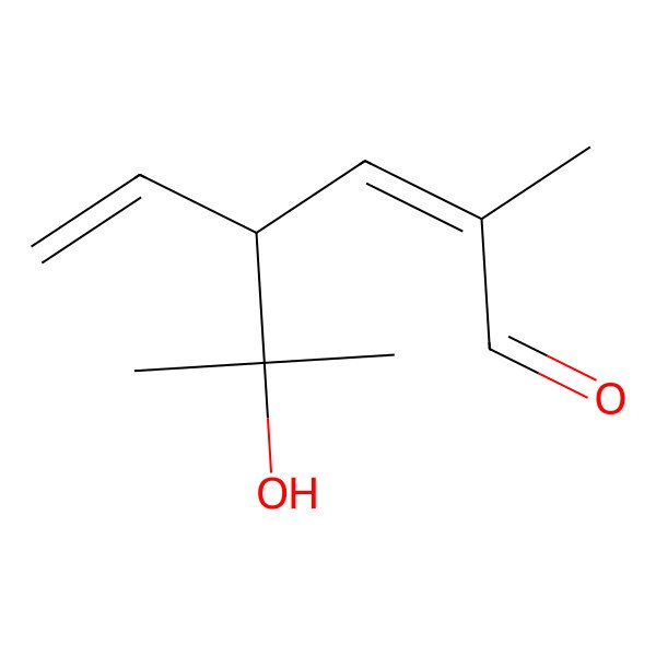 2D Structure of (2E,4S)-4-(2-hydroxypropan-2-yl)-2-methylhexa-2,5-dienal