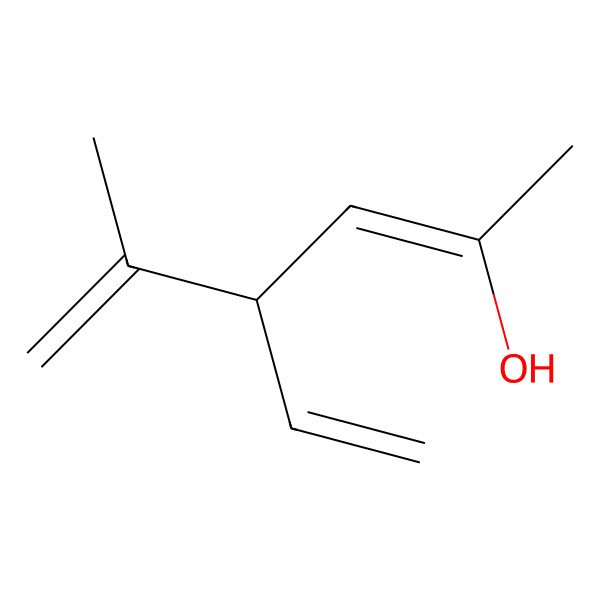2D Structure of (2E,4S)-4-ethenyl-5-methylhexa-2,5-dien-2-ol